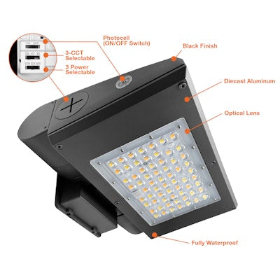 Envision LED Full Cut Off Wall Packs: ARCY-Line, LED-WPFC-ARC-3P65-TRI-BL-PC