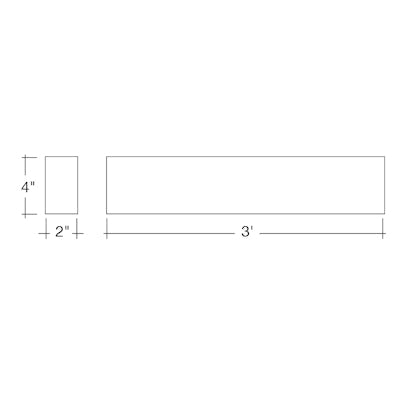 Envision LED ARCY-Line, 3' Architectural Linear fixture (Downlight), 5CCT Selectable 50k/40k/35k/30k/27k, White, LED-AL"2-3'-3P38-D-5CCT-WH