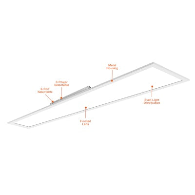 Envision LED 4"x8' LED Panel, Backlit-Line, 6CCT Selectable 27k/30k/35k/40k/50k/65k, White, LED-BPL-4ix8ft-3M80-6CCT
