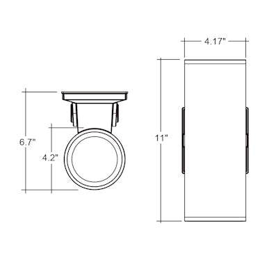 Envision LED 4" Cylinder Up and/or Down Light, ARCY-Line, 3CCT Selectable 30k/40k/50k, Bronze, LED-CYA-UD-4-3P20-TRI-BZ-PC