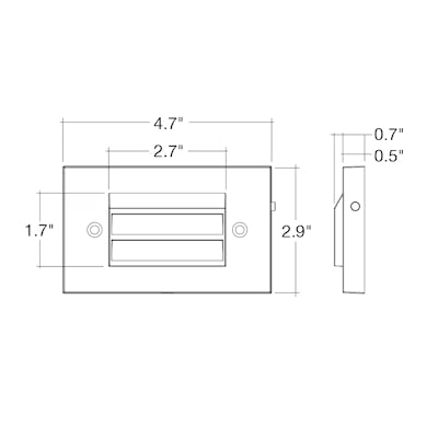 Envision LED Surface Mount Step Light - 5"ch Width - Louver, 5CCT Selectable 27K/30K/35K/40K/50K, Bronze, LED-STEP-LVR-SM-5-4W-5CCT-ALM-BZ-LV