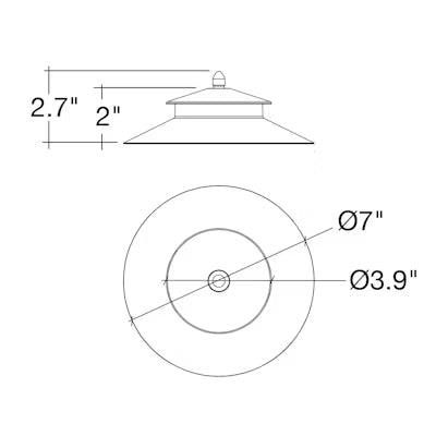 Envision LED Path Light Cap, Double Top, Bronze, PL-H-ALM-BZ-DT