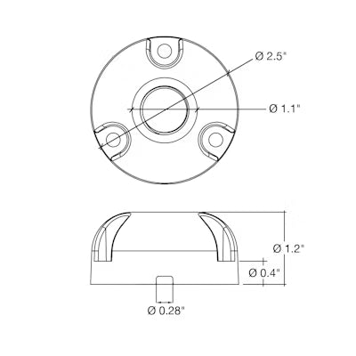 Envision LED Brass 1/2" Surface Mount, Black, SM-1/2-ALM-BL