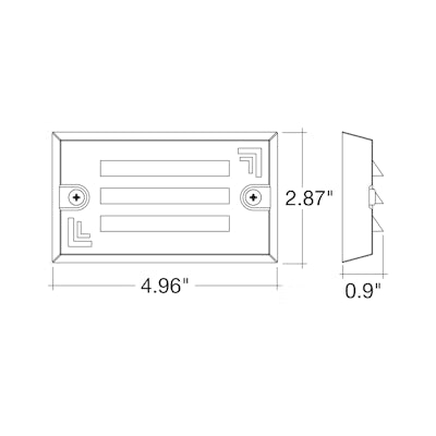 Envision LED Surface Mount Step Light - 5"ch Width - Louver, 5CCT Selectable 27K/30K/35K/40K/50K, Matte Black, LED-STEP-LVR-SM-5-3W-5CCT-BR-MBL-LV