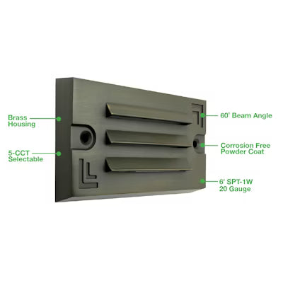 Envision LED Surface Mount Step Light - 5"ch Width - Louver, 5CCT Selectable 27K/30K/35K/40K/50K, Oil Rubbed Bronze, LED-STEP-LVR-SM-5-3W-5CCT-BR-ORB-LV