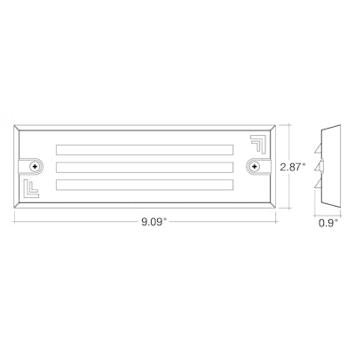 Envision LED Surface Mount Step Light - 9"ch Width - Louver, 5CCT Selectable 27K/30K/35K/40K/50K, , Oil Rubbed Bronze, LED-STEP-LVR-SM-9-5W-5CCT-BR-ORB-LV