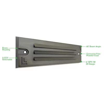 Envision LED Surface Mount Step Light - 9"ch Width - Louver, 5CCT Selectable 27K/30K/35K/40K/50K, , Oil Rubbed Bronze, LED-STEP-LVR-SM-9-5W-5CCT-BR-ORB-LV
