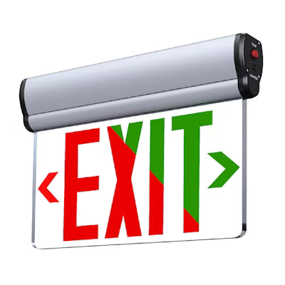 Envision LED Emergency EXit Sign Red/Green Selectable Letters,  2CCT Selectable RED/GREEN, Silver, LED-EM-EXT-EL-RG