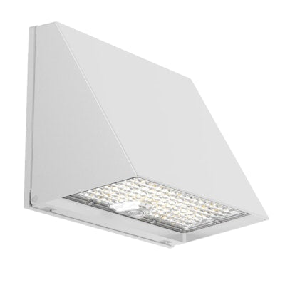 Envision LED FC-Line, Modern Trapezoid Wall Packs, 3CCT Selectable 30k/40k/50k, White, LED-WPFC-TRZ-5P120-TRI-WH-PC