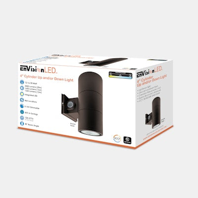 Envision LED 4" Cylinder Up and/or Down Light, ARCY-Line, 3CCT Selectable 30k/40k/50k, Bronze, LED-CYA-UD-4-3P20-TRI-BZ-PC
