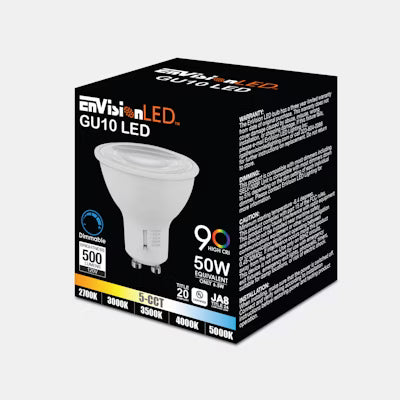 Envision LED MR-16 (GU-10) LED, Lux-Line, 5CCT Selectable 27K/30K/35K/40K/50K, White, LED-GU10-6.5W-5CCT