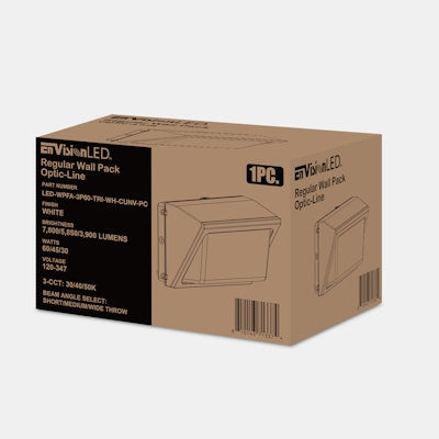 Envision LED OPTIC-Line, Traditional Wall Pack, 3CCT Selectable 30k/40k/50k, White, LED-WPFA-3P60-TRI-WH-CUNV-PC