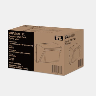 Envision LED OPTIC-Line, Traditional Wall Pack, 3CCT Selectable 30k/40k/50k, White, LED-WPFA-3P120-TRI-WH-CUNV-PC