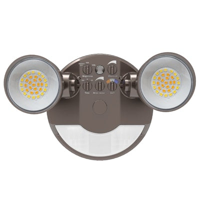 Envision LED Security Flood Light with Motion Sensor, 3CCT Selectable 30k/40k/50k, Bronze, LED-XSL2R-2P25-TRI-BZ-PIR