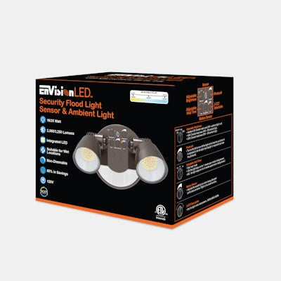 Envision LED Security Flood Light with Motion Sensor, 3CCT Selectable 30k/40k/50k, Bronze, LED-XSL2R-2P25-TRI-BZ-PIR