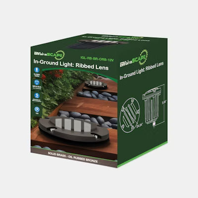 Envision LED In-Ground Light, Ribbed Lens, Oil Rubbed Bronze, IGL-RB-BR-ORB-12V