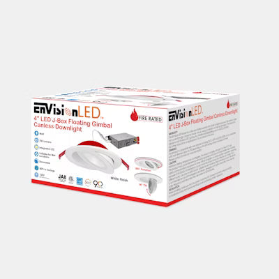 Envision LED 4" Float Gimbal Downlight (Canless) Round Module, 5CCT Seleactable 27/30/35/40/50k, White, LED-SL-FLT-4R-9W-5CCT-FR-WH