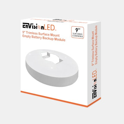 Envision LED TSM-9, EM Empty for 9" Trimless Surface Mount, White, TSM-9R-EMB-UNV-EMPTY