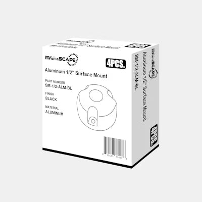 Envision LED Brass 1/2" Surface Mount, Black, SM-1/2-ALM-BL