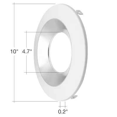 Envision LED 8" CMD, Clear-Specular Haze Reflector + Trim, White, CMD-TRIM-8-CSH-WH-SM