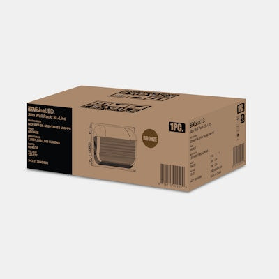 Envision LED Slim Wall Pack, SL-Line, 3CCT Selectable 30k/40k/50k, Bronze, LED-WPF-SL-3P60-TRI-BZ-HV-PC