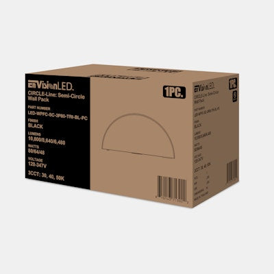 Envision LED FC-Line, Modern Trapezoid Wall Packs, 3CCT Selectable 30k/40k/50k, Bronze, LED-WPFC-TRZ-5P60-TRI-BZ-PC