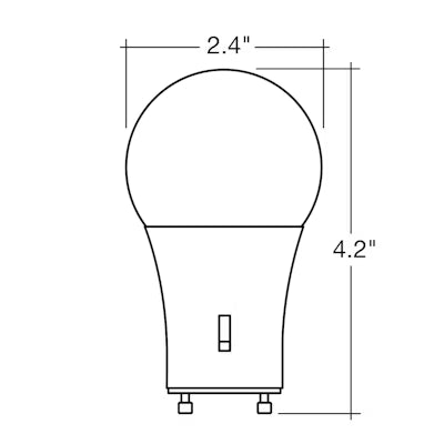 Envision LED, A19 GU24 60W Equivalent, 5CCT Selectable 27K/30K/35K/40K/50K, Frosted, LED-A19GU24-9W-5CCT