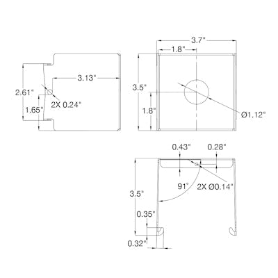 Envision LED LHB, Pendant mount bracket up to 320W, White, LHB-3P-PDM