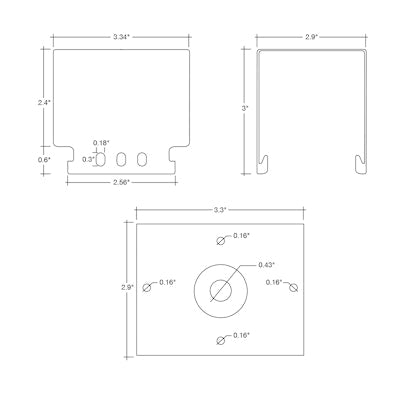 Envision LED LHB, Surface mount bracket, LHB-3P-SM