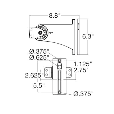 Envision LED ARL3 Straight Arm, Gray, ARL3-SA-GRY