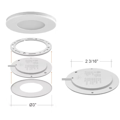 Envision LED Undercabinet Puck Light, 3W, CCT/27k/30k/40k, 12V, White, LED-PCK-3W-STRI-12V