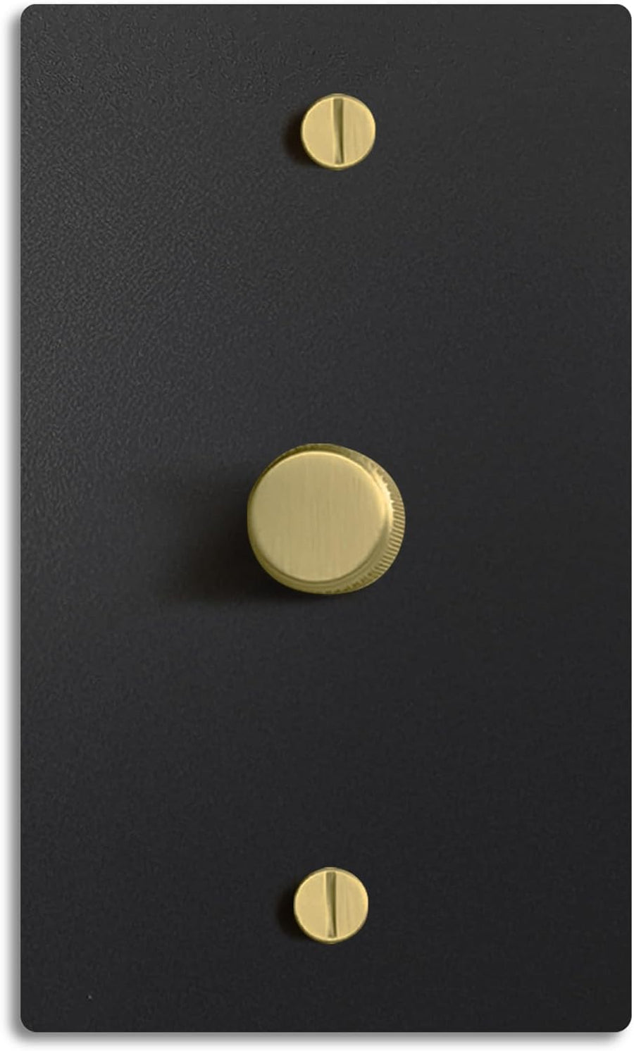 SELECT Black Brass Dimmer Light Switch, 1 Way Rotary Dimmer, TRIAC/Leading Edge Dimmable LED Light Switch, 15A 120V AC with Brass Knob, Faceplate & Dimming Module, UL Listed