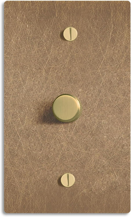 SELECT Vintage Brass Dimmer Light Switch, 1 Way Rotary Dimmer, TRIAC/Leading Edge Dimmable LED Light Switch, 15A 120V AC with Brass Knob, Faceplate & Dimming Module, UL Listed