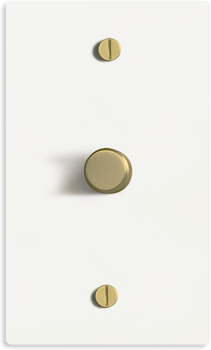 SELECT White Brass Dimmer Light Switch, 1 Way Rotary Dimmer, TRIAC/Leading Edge Dimmable LED Light Switch, 15A 120V AC with Brass Knob, Faceplate & Dimming Module, UL Listed