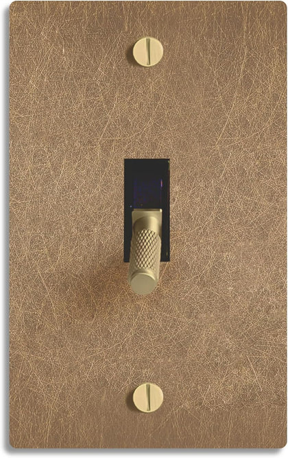 Select 15A 120V AC Toggle Switch, Vintage Solid Brass Single Pole 3 Way Compatible Wall Mount Toggle Switch, Included Faceplate & Switch Module, UL Listed