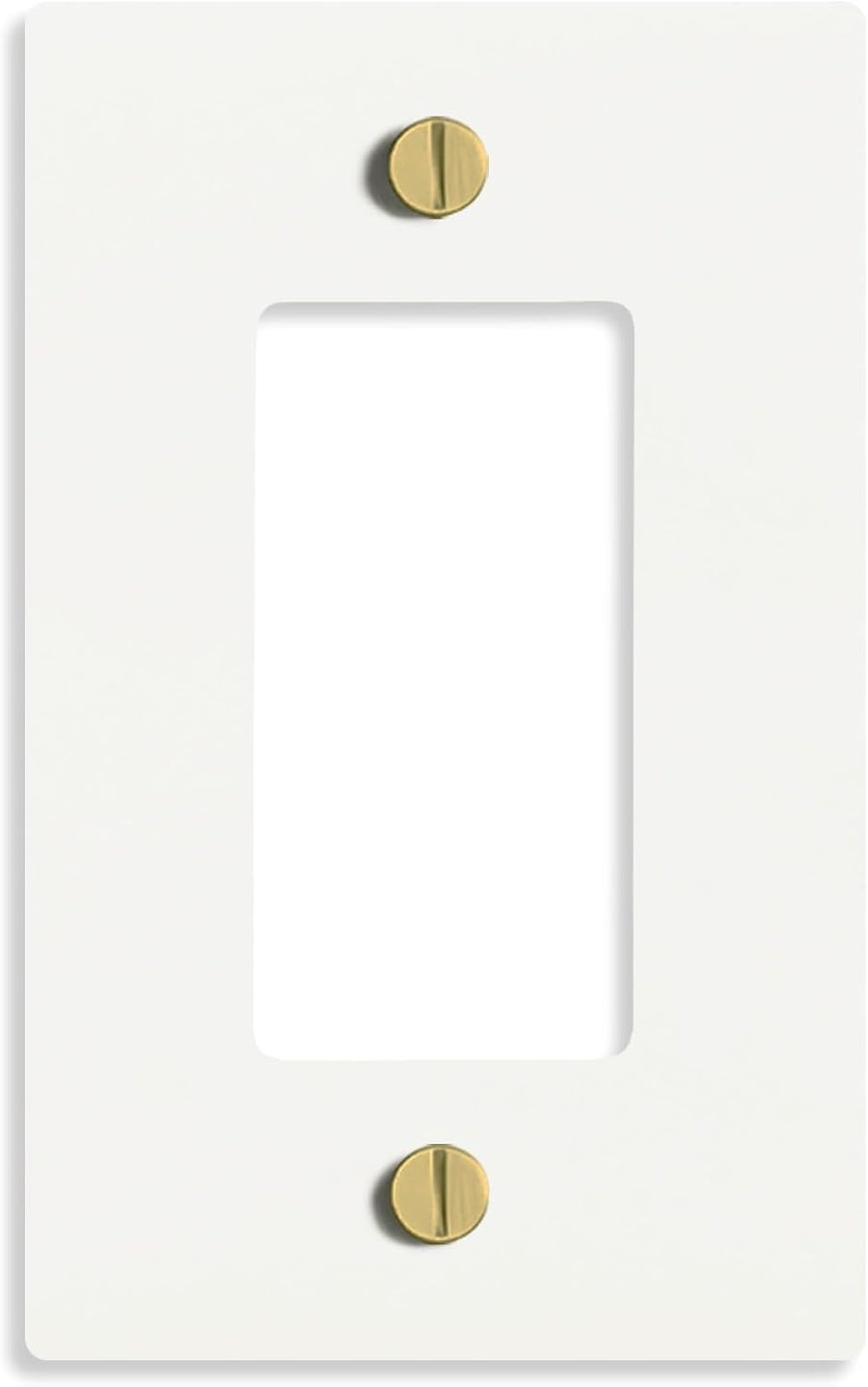 Select lighting White with Brass Wall Plate Cover, Electrical Receptacle Outlet Faceplate, GFI/Rocker Decorator Light Switch Cover