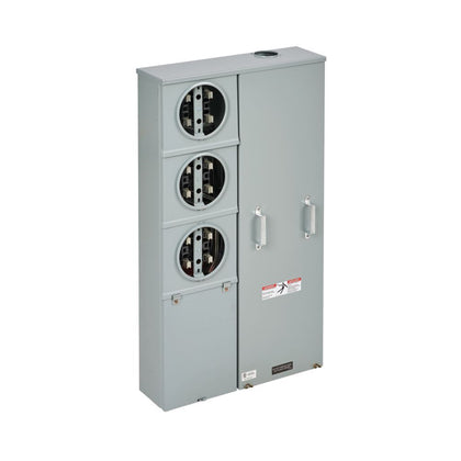 Eaton B-Line NEC 2020, EUSERC, 3 Position Vertical Meter Pack, 100 Amp Unit Meter, 225 Amps Buss, Ring type, 3R, Overhead/Underground, Surface Mount, 2013-MS60 