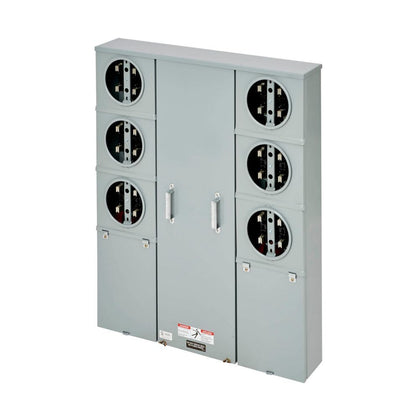 Eaton B-Line NEC 2020, EUSERC, 5 Position Vertical Meter Pack, 100 Amp Unit Meter, 225 Amps Buss, Ring type, 3R, Underground Only, Flush Mount, 2015 F