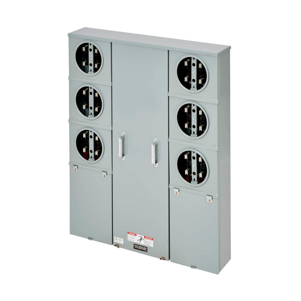 Eaton BLine NEC 2020, EUSERC, 6 Position Vertical Meter Pack, 100 Amp