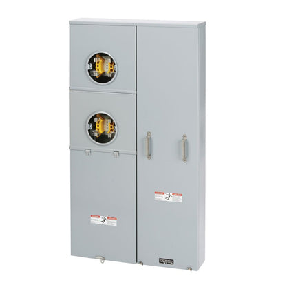 Eaton B-Line NEC 2020, EUSERC, 2 Position Vertical Meter Pack, 200 Amp Unit Meter, 400 Amps Buss, Ring type, 3R, Underground Only, Surface Mount, 2222 