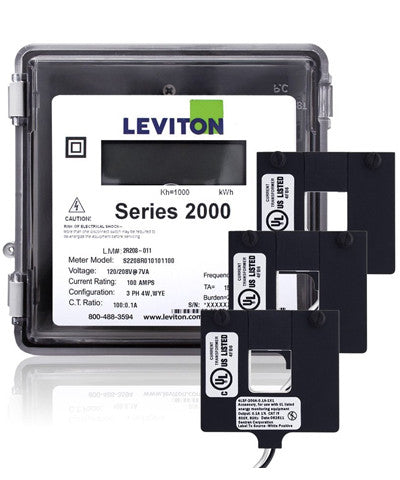 Leviton Series 2000 277/480V 3P4W 400A Outdoor kWh Meter Kit with 3 Split Core CTs, 2O480-4W
