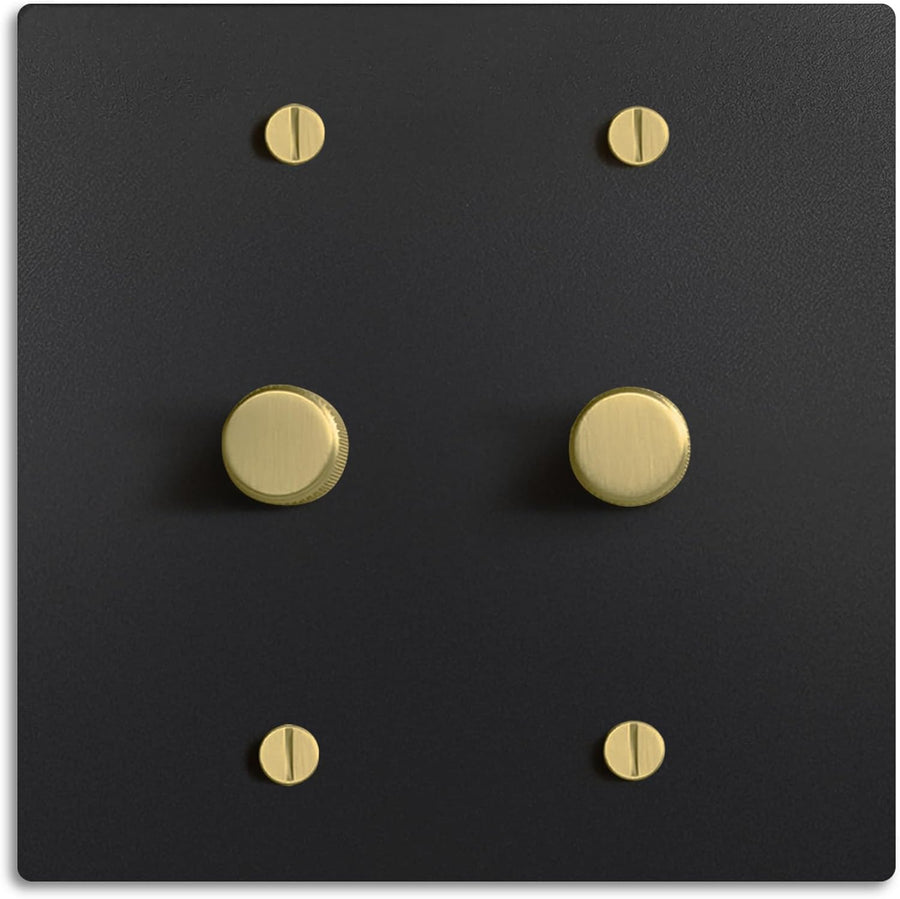 SELECT Black Brass Dimmer Light Switch, 1 Way Rotary Dimmer, TRIAC/Leading Edge Dimmable LED Light Switch, 15A 120V AC with Brass Knob, Faceplate & Dimming Module, UL Listed