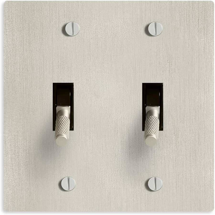 Select Lighting Satin Nickel Plated Toggle Switch, 15A 120V AC Wall Mount, 3-Way Compatible Vintage Style Single Pole with Faceplate & Switch Module