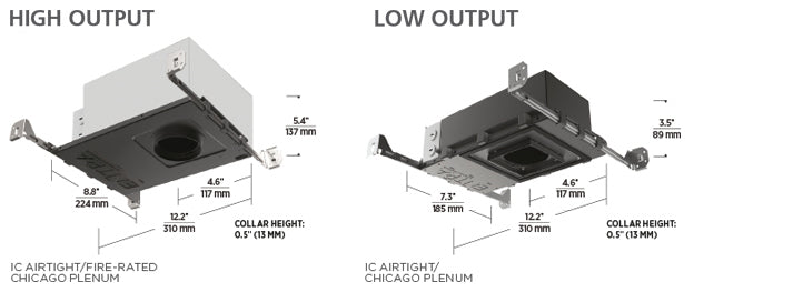 Entra 3" Square Adjustable IC New Construction Housing