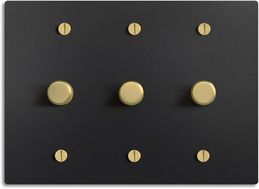 SELECT Black Brass Dimmer Light Switch, 1 Way Rotary Dimmer, TRIAC/Leading Edge Dimmable LED Light Switch, 15A 120V AC with Brass Knob, Faceplate & Dimming Module, UL Listed