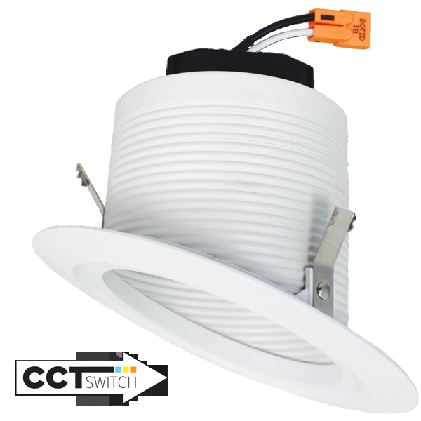 Elco Lighting 4" Sloped Ceiling Baffle Insert, 12W, CCT Selectable, TRIAC/ELV, White, EL423CT5W
