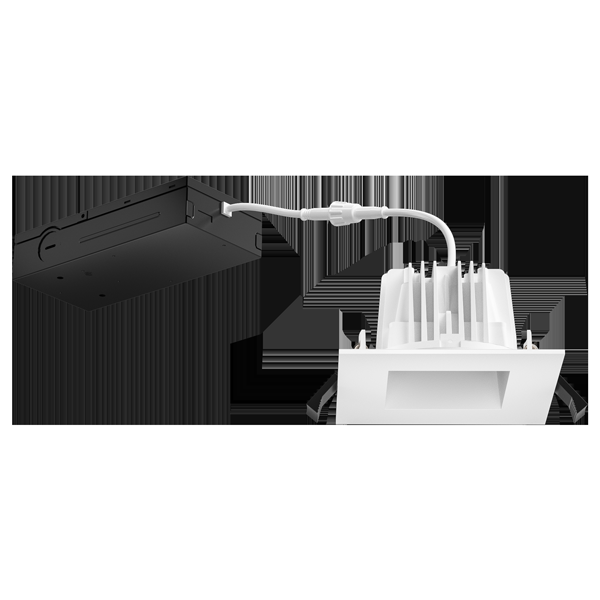 Elco Lighting 4" Square LED Adjustable Pull-Down Insert, 12W, CCT Selectable, CRI 93+, White, ERT434CT5W