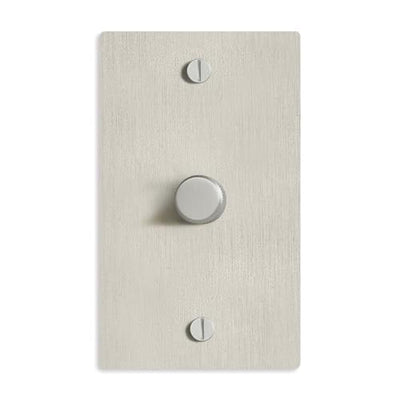 1-Gang Satin Nickel Rotary Dimmer Switch, 15A 120V AC Wall Mount, TRIAC/Leading Edge 1-Way Compatible, Dimmable LED Light Control with Knob, Faceplate & Dimming Module