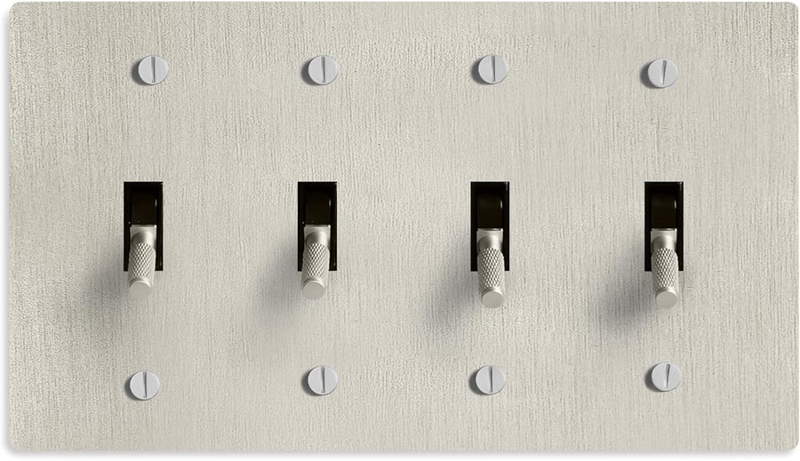 Select Lighting Satin Nickel Plated Toggle Switch, 15A 120V AC Wall Mount, 3-Way Compatible Vintage Style Single Pole with Faceplate & Switch Module