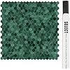 Select 5 Pack Hexagon Peel and Stick Backsplash Tiles, Self Adhesive Metal Backsplash Stick On Aluminum Tiles for Kitchen Bathroom, 12” x 12” Wall Tiles w/10 Edge Pieces, Hunter Green